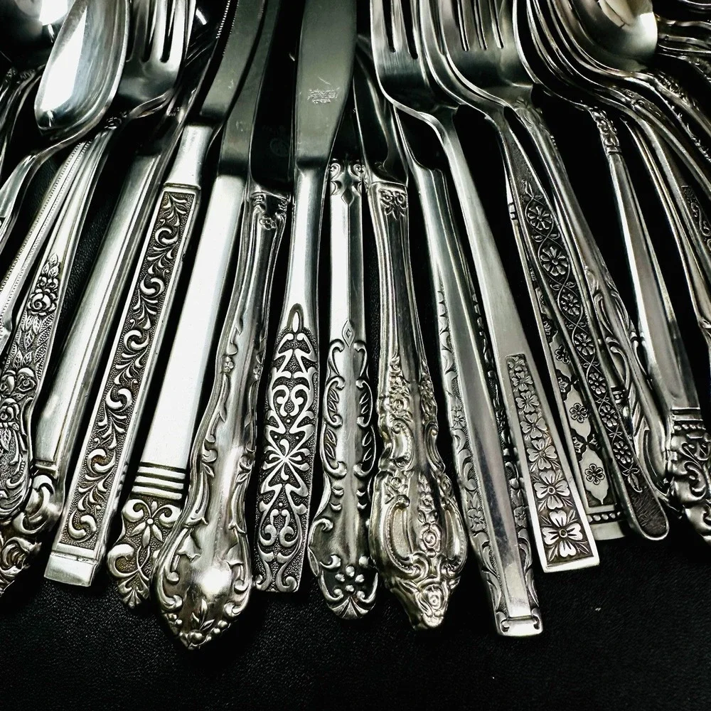 40 Vtg Stainless Flatware Mismatched Japan EKCO National Interpur Oneida Mixed